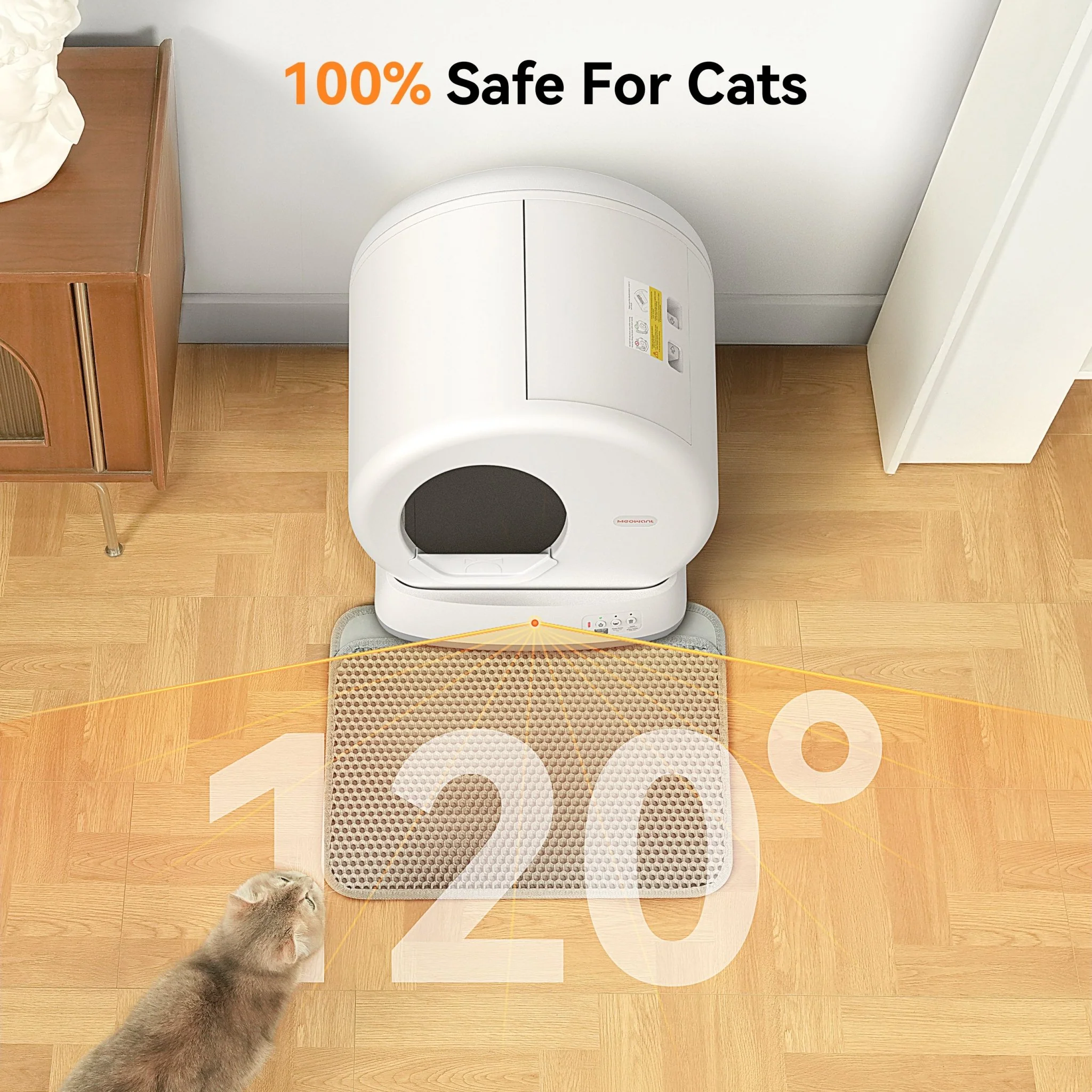 Meowant Self-Cleaning Cat Litter Box - MW-SC01 (Gray&Yellow) - Image 4