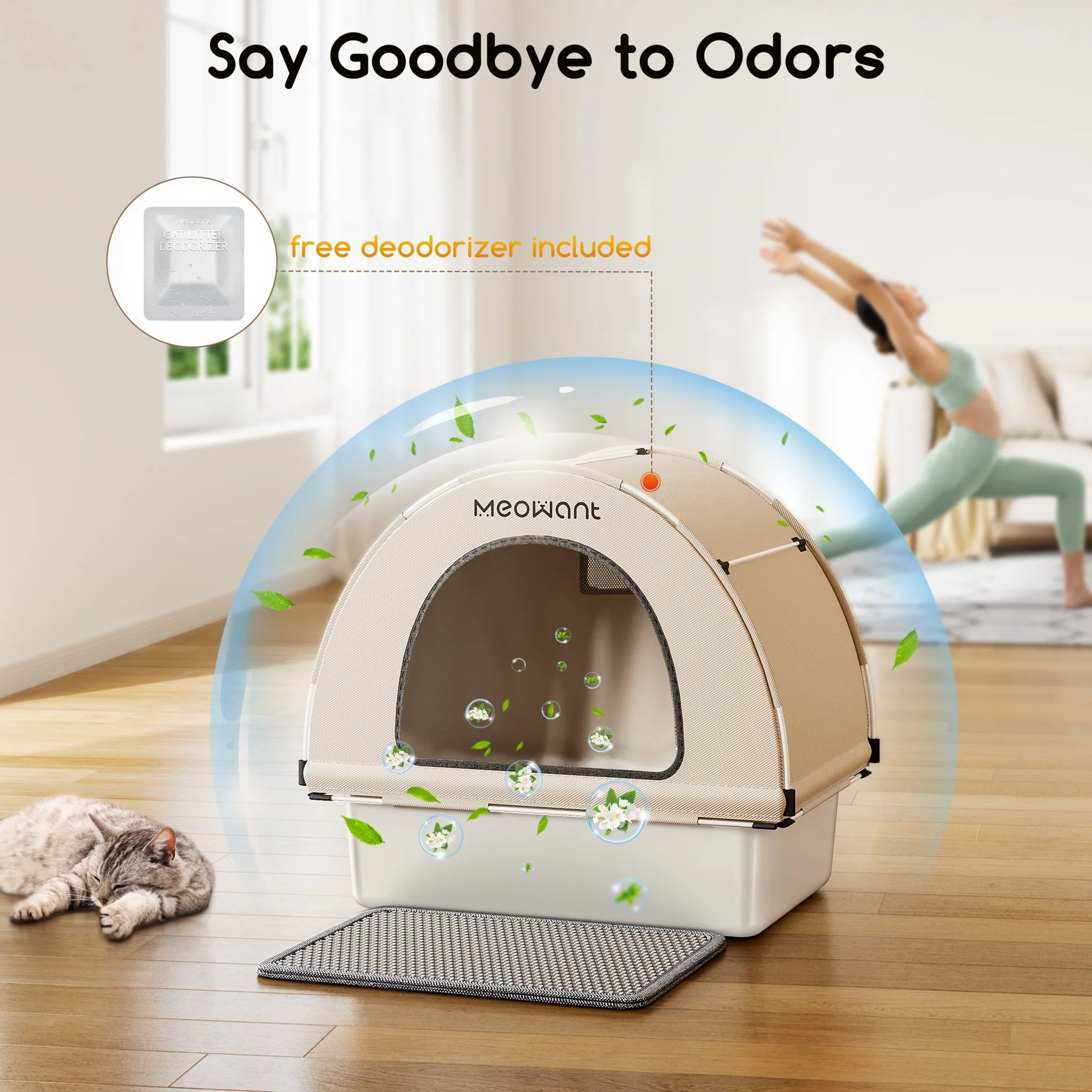 Meowant 3-In-1 Stainless Steel Cat Litter Box With Lid - Image 6