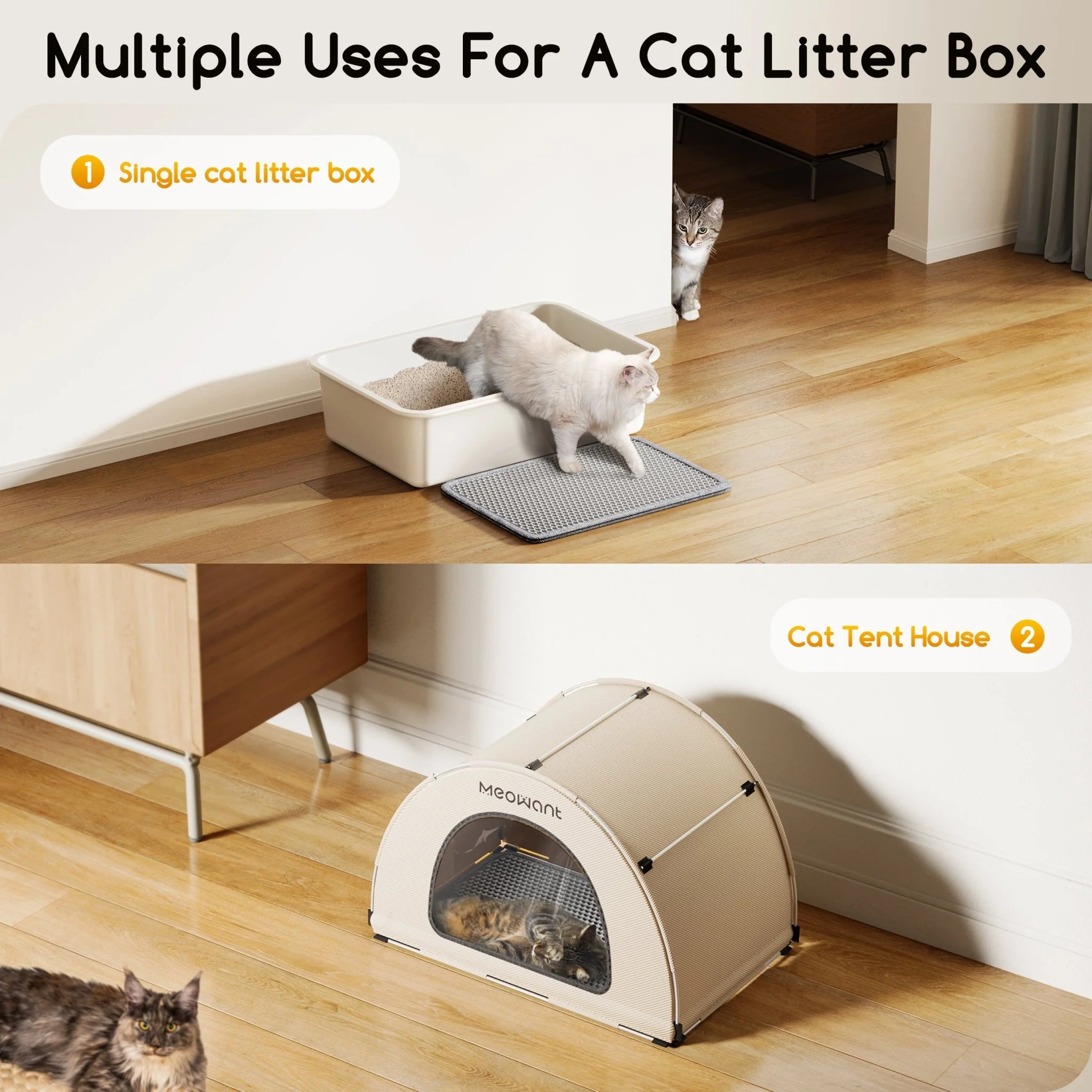 Meowant 3-In-1 Stainless Steel Cat Litter Box With Lid - Image 7