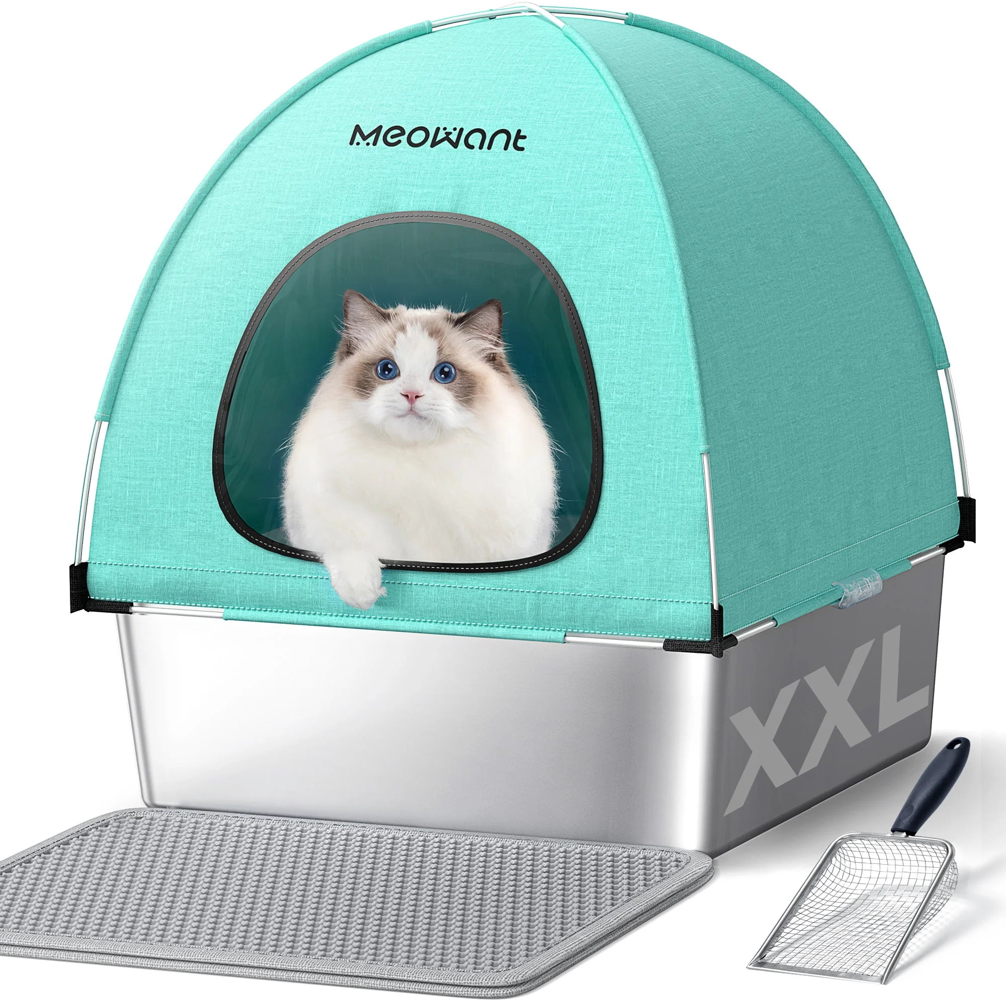 Meowant 3-In-1 Stainless Steel Cat Litter Box With Lid - Image 8